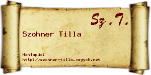 Szohner Tilla névjegykártya